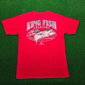 Salt Life Tshirt Mens Large Red Short Sleeve Fishing King Fish Charters Outdoors